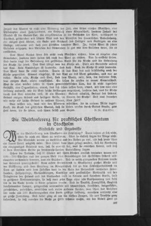 Die Weltkonferenz für praktisches Christentum in Stockholm
