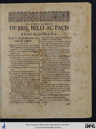 In Tres Libros De Jure Belli Ac Pacis Prolegomena.