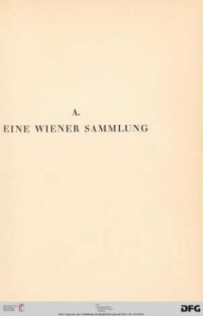 A. Eine Wiener Sammlung (Nr. 1-425)