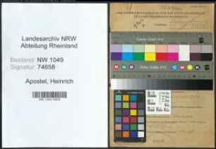 Entnazifizierung Heinrich Apostel , geb. 15.07.1890 (Lehrer)