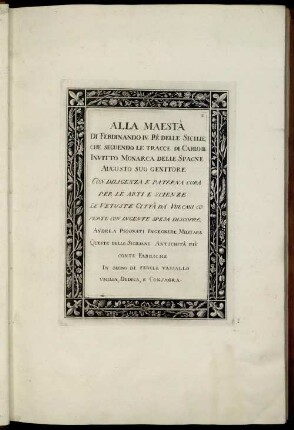 Alla Maesta Di Ferdinando IV. Re' Delle Sicilie ...