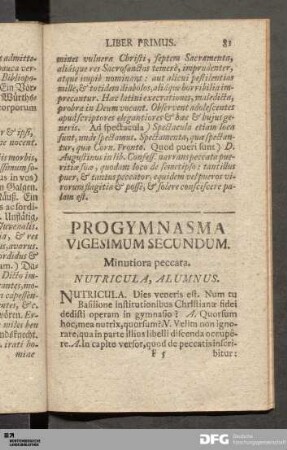 Progymnasma Vigesimum Secundum. Minutiora peccata.