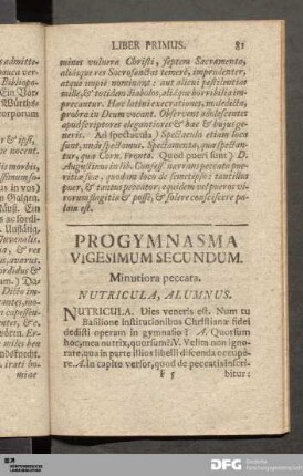 Progymnasma Vigesimum Secundum. Minutiora peccata.