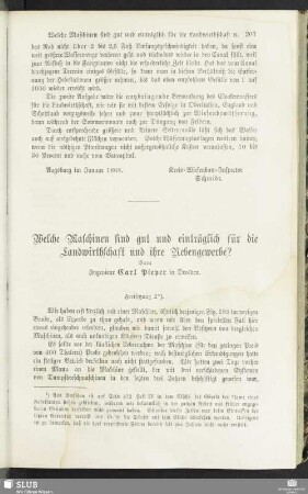 Welche Maschinen sind gut und einträglich für die Landwirthschaft und ihre Nebengewerbe? : Fortsetzung 2