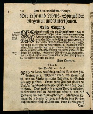 736-748, Der Lehr- und Lebens- Spiegel der Regenten und Unterthanen