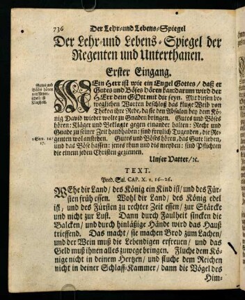 736-748, Der Lehr- und Lebens- Spiegel der Regenten und Unterthanen