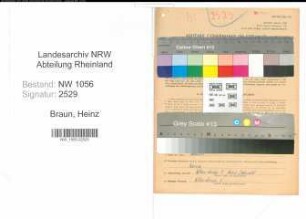 Entnazifizierung Heinz Braun , geb. 28.06.1908 ()