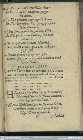 Psalmus CXLIX. Cantate Domino canticum novum