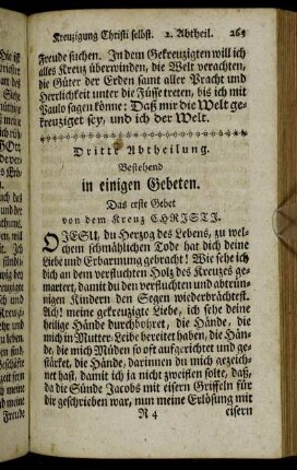 Dritte Abtheilung. Bestehend in einigen Gebeten.