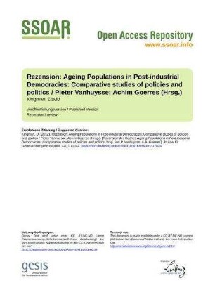 Rezension: Ageing Populations in Post-industrial Democracies: Comparative studies of policies and politics / Pieter Vanhuysse; Achim Goerres (Hrsg.)