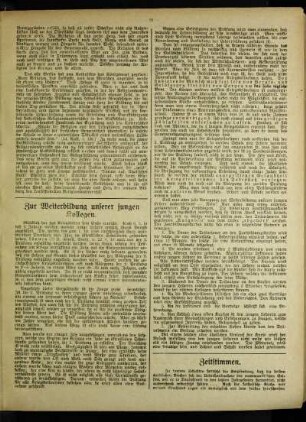 Zur Weiterbildung unserer jungen Kollegen