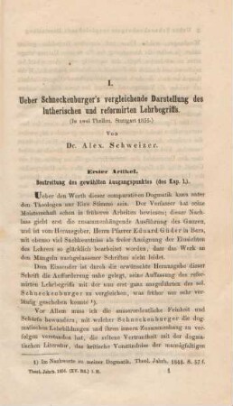 1-31 Ueber Schneckenburger's vergleichende Darstellung des lutherischen und reformirten Lehrbegriffs