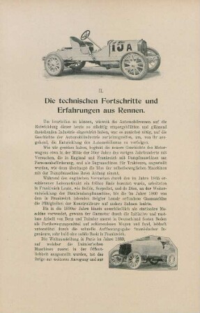 II. Die technischen Fortschritte und Erfahrungen aus Rennen