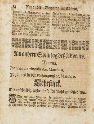 Am andern Sonntag deß Advents.