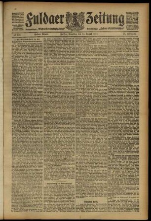 Erste Ausgabe vom Samstag, den 24. August 1912.