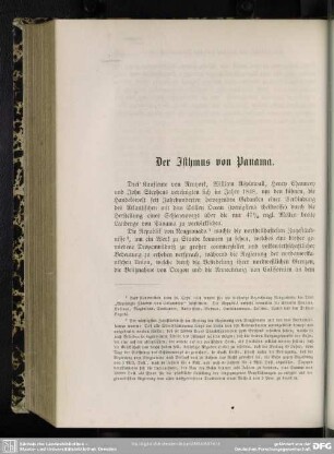 Der Isthmus von Panama