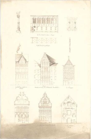 Zocher, Ernst; Lüttich (Belgien); Stadthäuser - Ansichten, Details