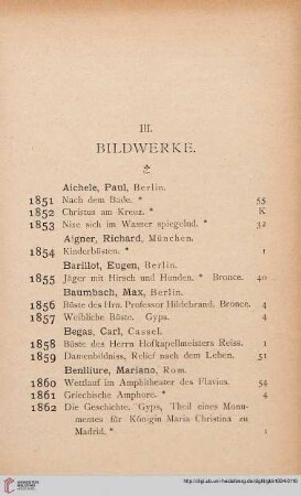 III: Bildwerke (Nr. 1851-2113)