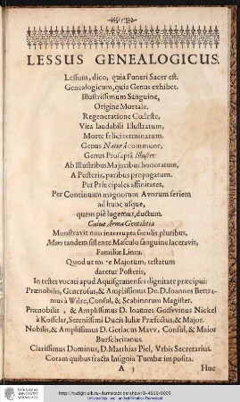 LESSUS GENEALOGICUS.