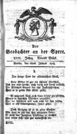 4. Stueck, 26. Januar 1818