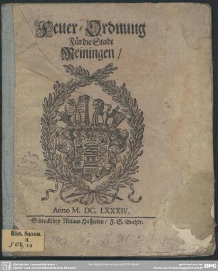 Feuerordnung für die Stadt Meiningen