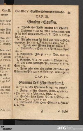 Cap. III. Gnaden-Stuffen.