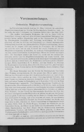 Ordentliche Mitgliederversammlung.