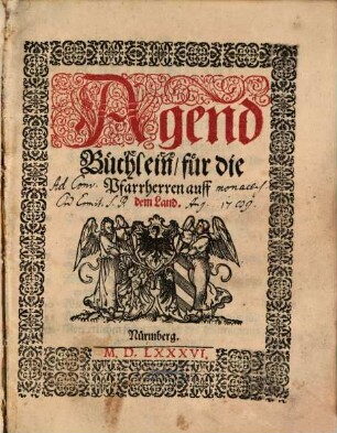 Agenda für die Pfarrherrn auf dem Landt