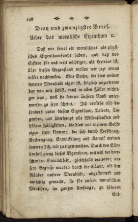 Drey und zwanzigster Brief. - Sechs und zwanzigster Brief.