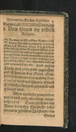I. Vom Grund der rechten Religion.