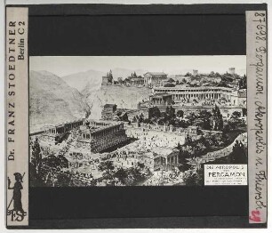 Bergama, Akropolis von Pergamon,Thiersch, Rekonstruktion der Akropolis von Pergamon (Druck) : Rekonstruktion von Thiersch