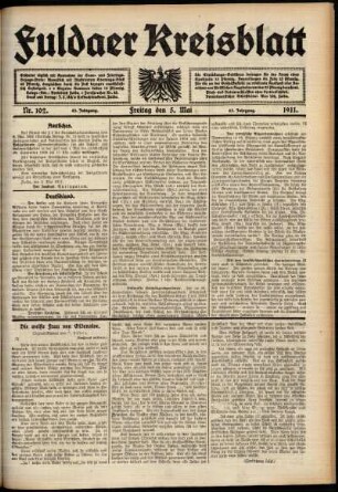 Ausgabe vom Freitag, den 05. Mai 1911.