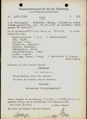 Schlüter, Frieda