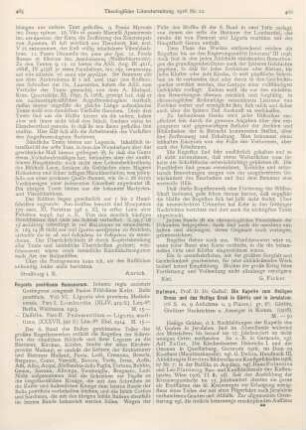 465-466 [Rezension] Kehr, Paulus Fridolinus, Regesta pontificum romanorum. Italia pontificia. Vol. VI, pars I et II