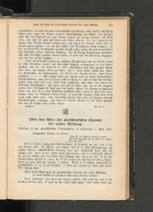 Über den Wert der plattdeutschen Sprache für unsere Bildung.