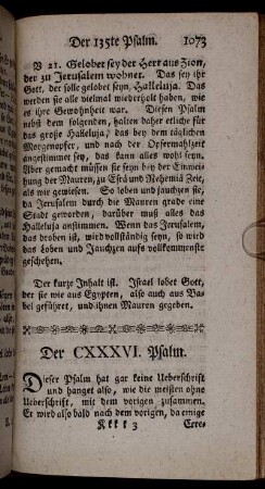 Der CXXXVI. Psalm.