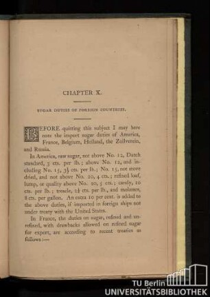 Chapter X. Sugar duties of foreign countries