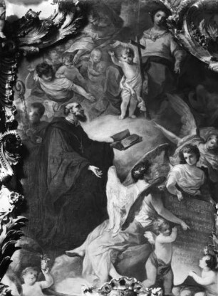 Altarbild: Maria erscheint dem heiligen Benedikt