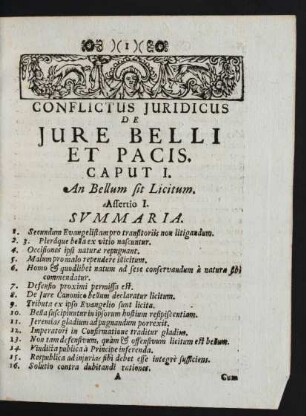Conflictus Juridicus De Jure Belli Et Pacis.