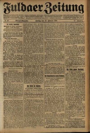 Erste Ausgabe vom Freitag, den 26. Februar 1915.