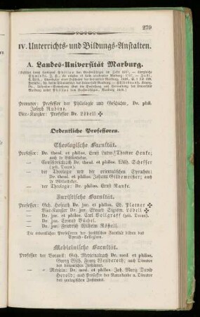 A. Landes=Universität Marburg.