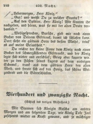 Vierhundert und zwanzigste Nacht