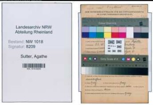 Entnazifizierung Agathe Sutter , geb. 23.10.1900 ()