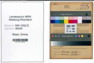 Entnazifizierung Emma Beyer, geb. 02.12.1884 (Schneiderin)