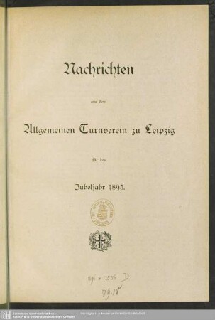 1895: Nachrichten des Allgemeinen Turnvereins zu Leipzig