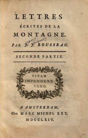 Lettres Écrites De La Montagne, 2