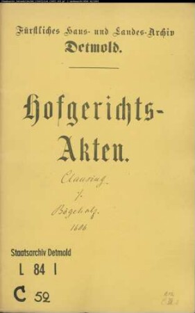 Clausing, Johann gegen Johann Bögelholz zu Lage - Beleidigung