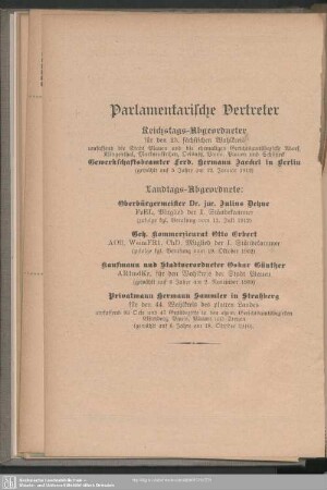 Parlamentarische Vertreter