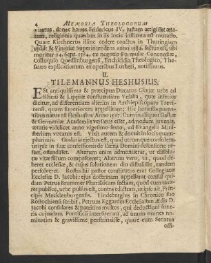 II. Tilemannus Heshusius.