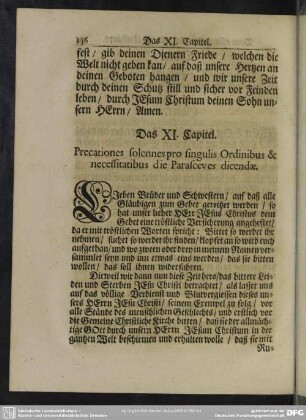 Das XI. Capitel. Precationes solennes pro singulis Ordinibus & necessitatibus die Parasceves dicendae